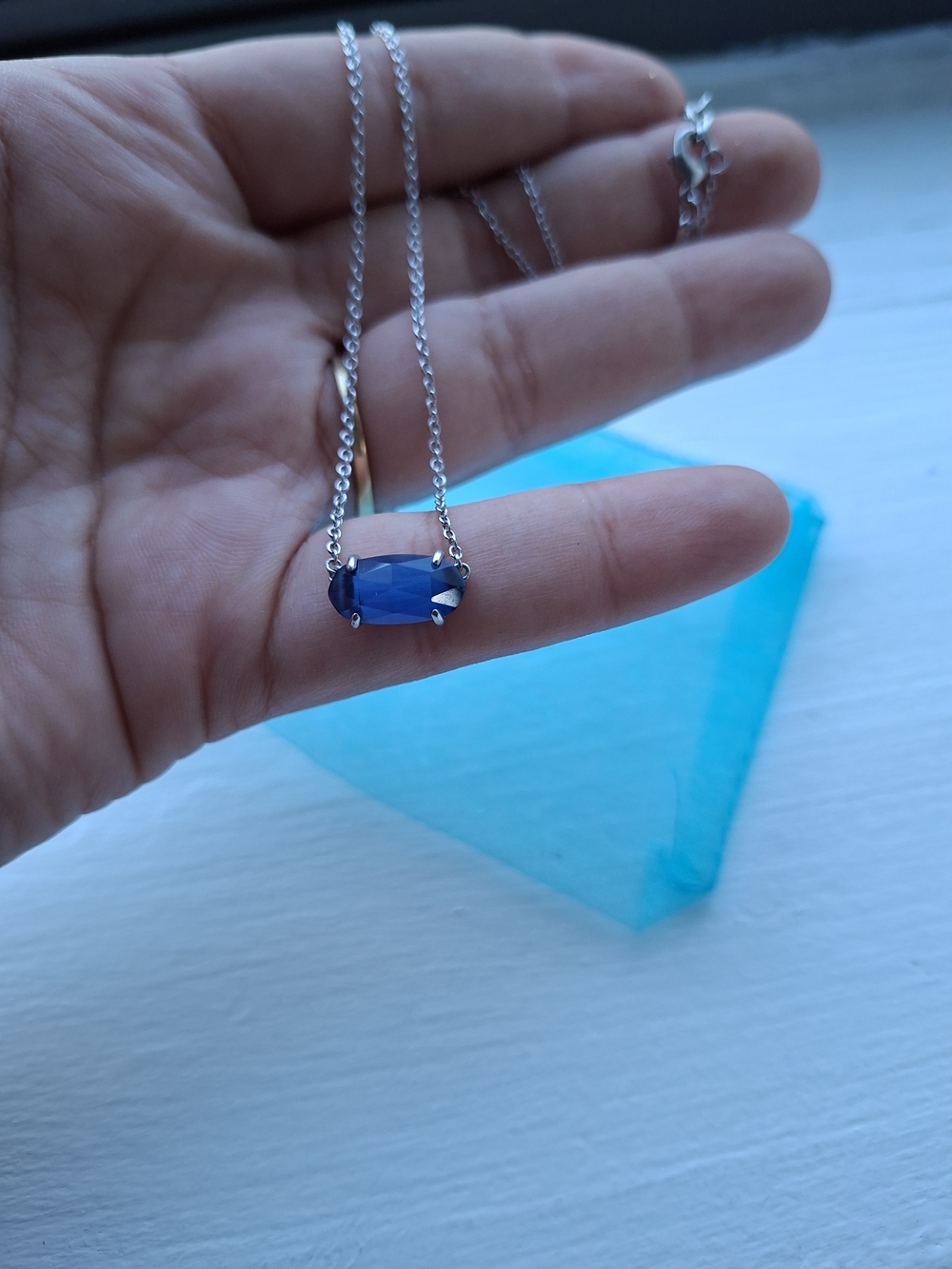 Blue Oval Gemstone Pendant Necklace - Kendra Scott